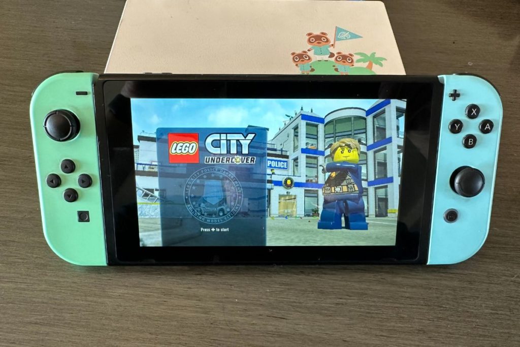 Nintendo Switch Console with game on the screen