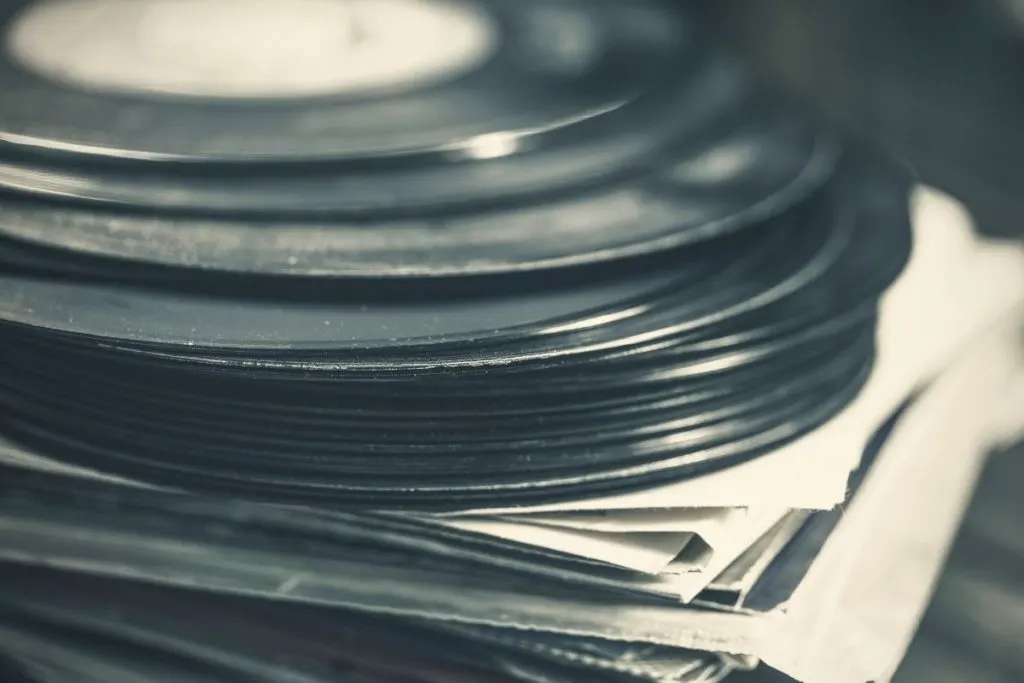 A pile of jukebox records